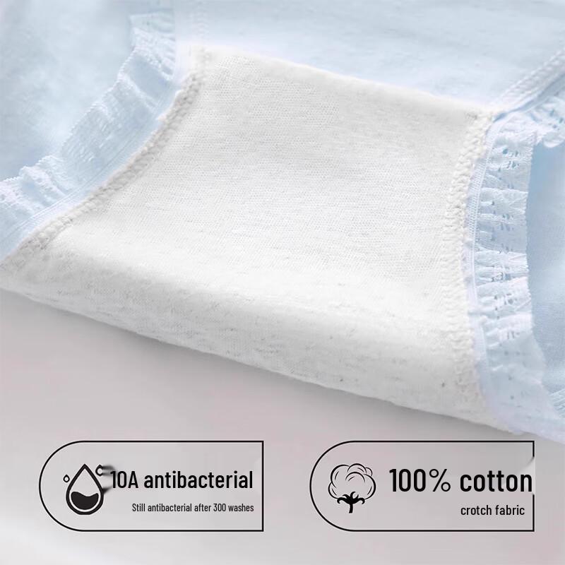 FitonTon Girls' Pure Cotton Antibacterial Briefs 5-Pack