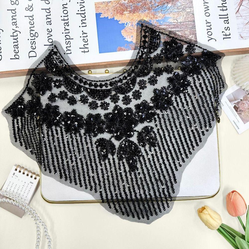 Heavy Duty Frontal Rhinestone Applique Embroidery Lace Fabric Sticker  Women's Accessory Patch