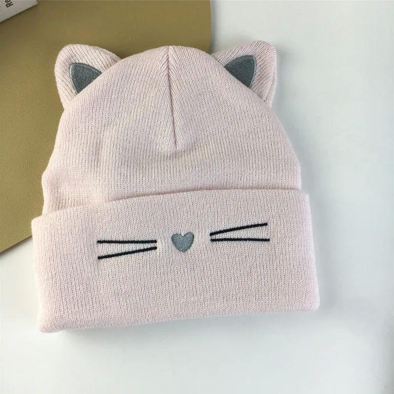 Cute Animal Design Knit Cap For Women Fall Winter Warm Polyester Beanie