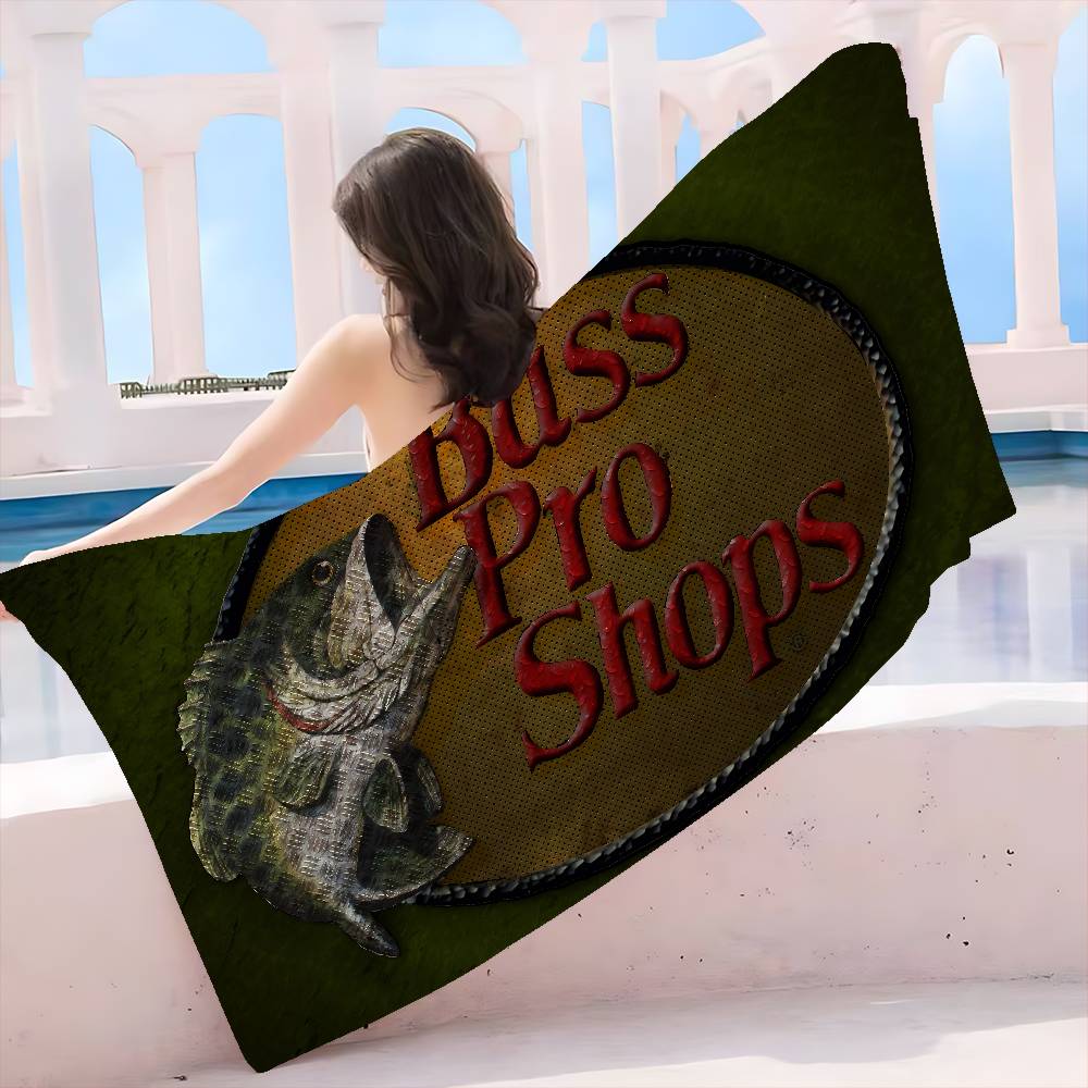 

Fishing Brand Bass-Pro-shops Microfiber Printed Beach Towel Mountain Climbing Yoga Beach Swimming Running Absorbent Soft Towel W40*H60(CM)
