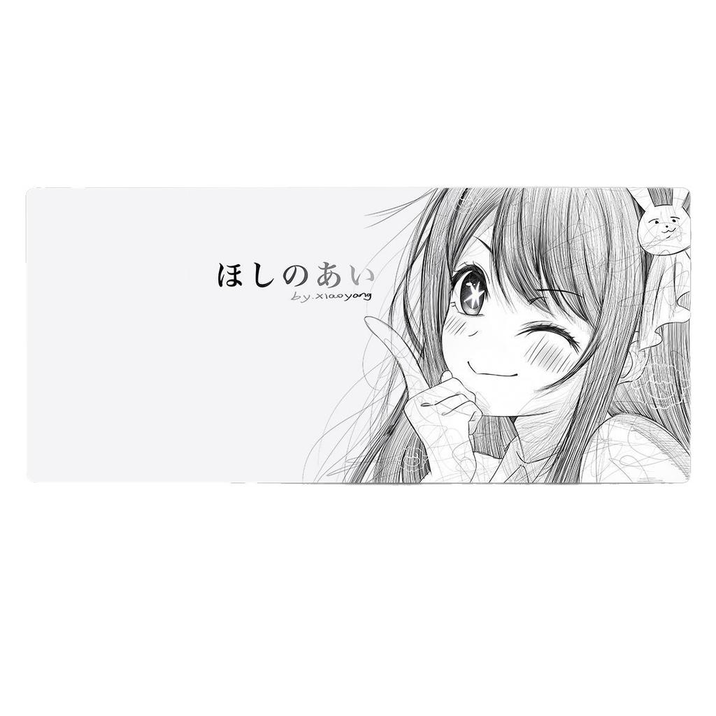 Line draft animation oversized mouse pad two-dimensional office desktop non-slip pad e-sports game computer keyboard pad
