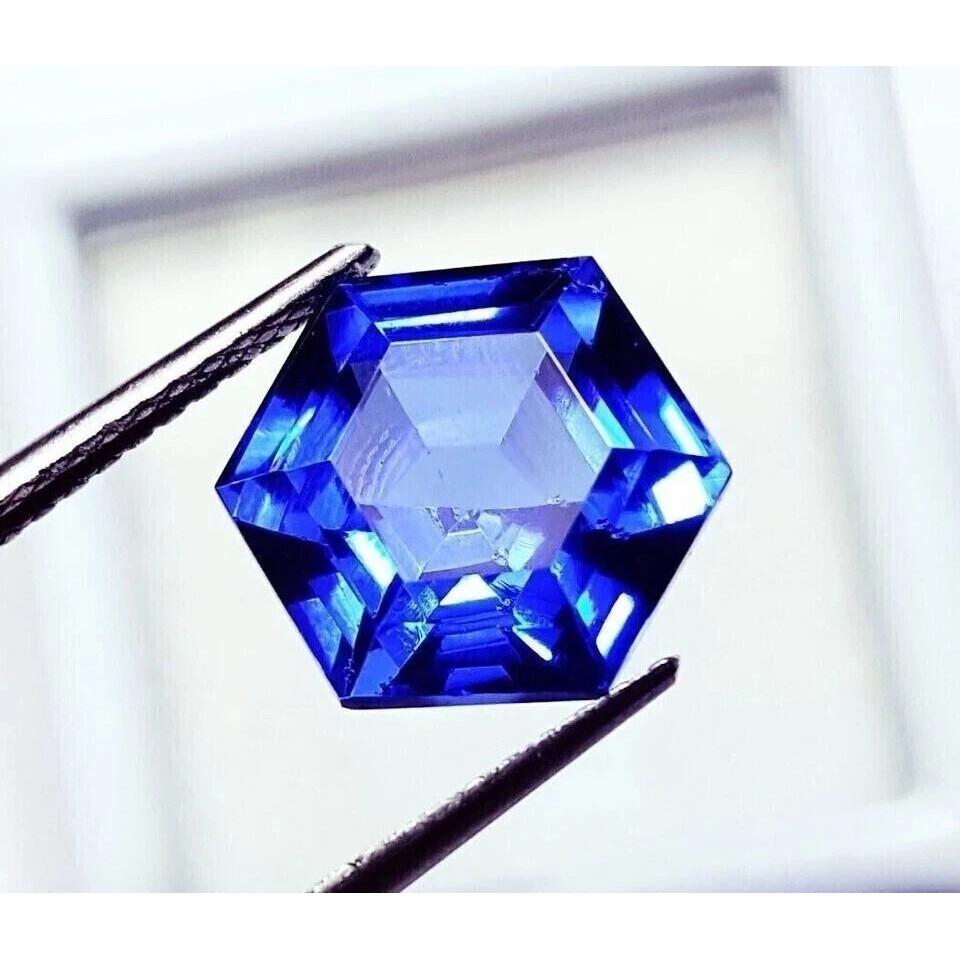 35 Ct Natural Blue Sapphire Hexagon Cut Flawless Certified Loose Gemstone