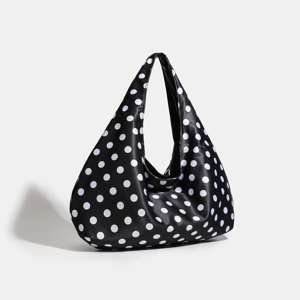Korean Style Polka Dot Canvas Tote: Literary Shoulder Bag for Female Students