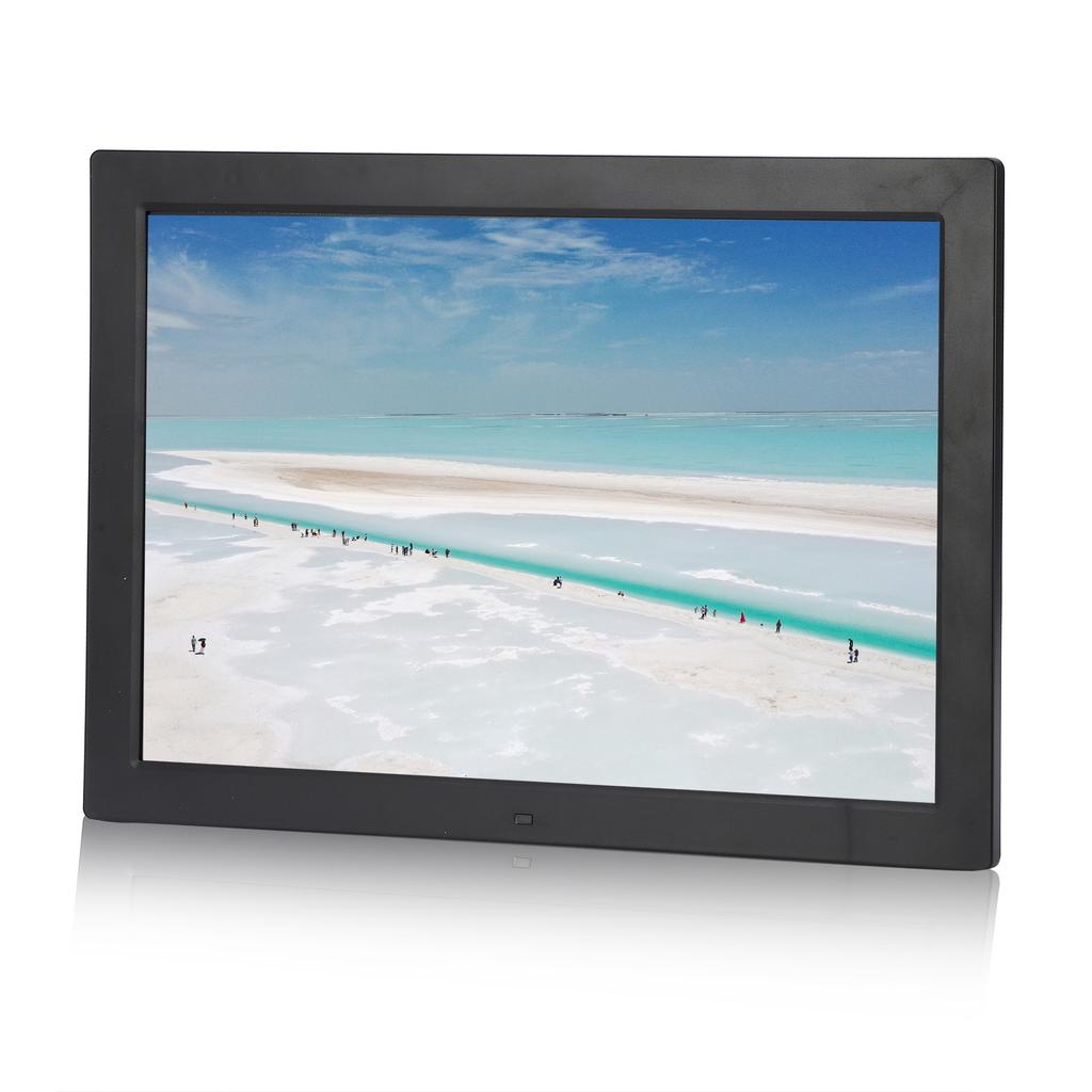 17in HD Digital Photo Frame 1440x900 Support MP3 MP4 Image Play with Digital Clock calendar 100‑240V