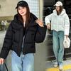 Down cotton clothes women's winter new hooded thickened warm fluffy short bread clothes jacket