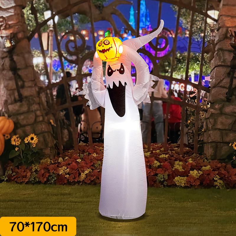 Inflatable Pumpkin Ghost Lantern for Halloween Indoor/Outdoor Decorations