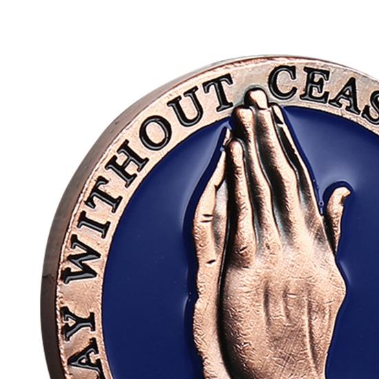 Christian Prayer Coin Pray Without Ceasing Sacred Scripture Companion Coin Metal Praying Hands Coin