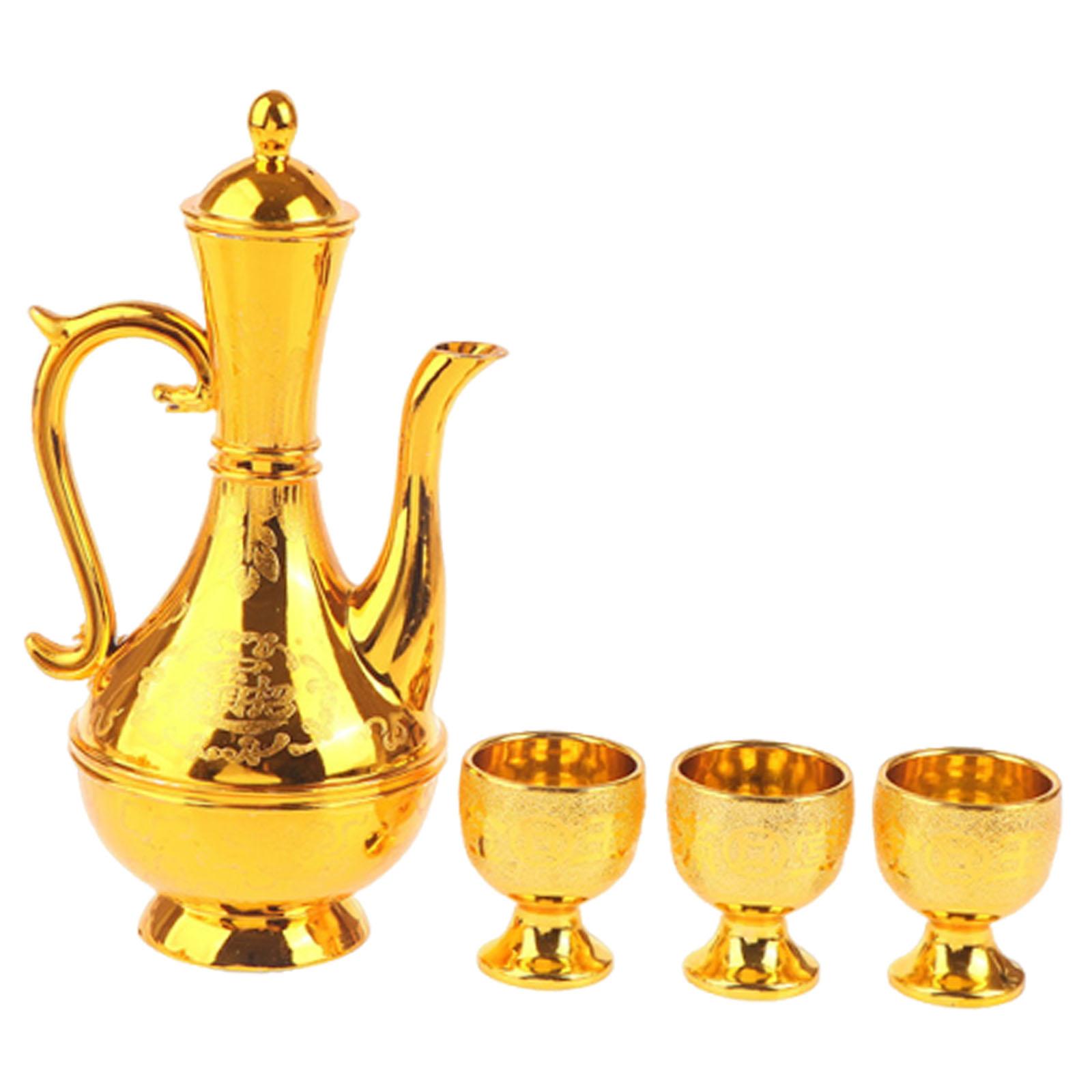 

Tea Pot Set Serving Set with Drinking Cups European Party Supplies Drinkware Tea Cup for Home Dining Room Wedding Holiday
