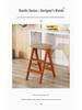 Three-Step Solid Wood Folding Ladder Stool: Multifunctional for Kitchen and Bar Use