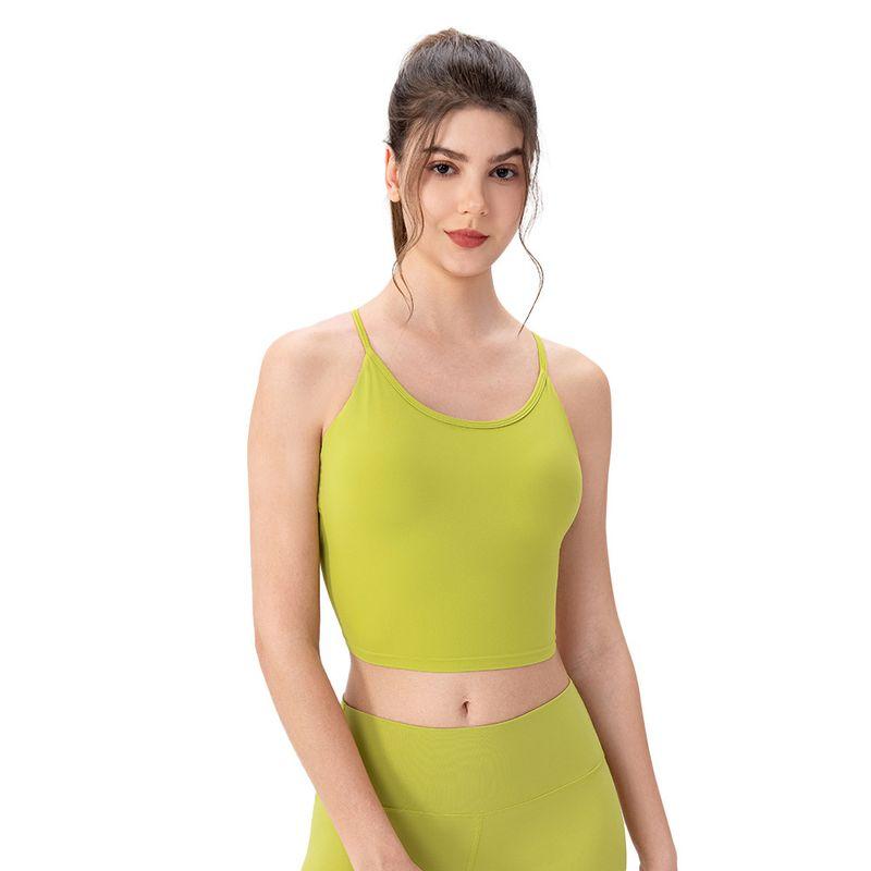 Foreign Trade with Chest Pad Female Summer Yoga Intimates Open Back Sling Sports Tops Bubble Wrap Dance Fitness Vest Yoga Clothes