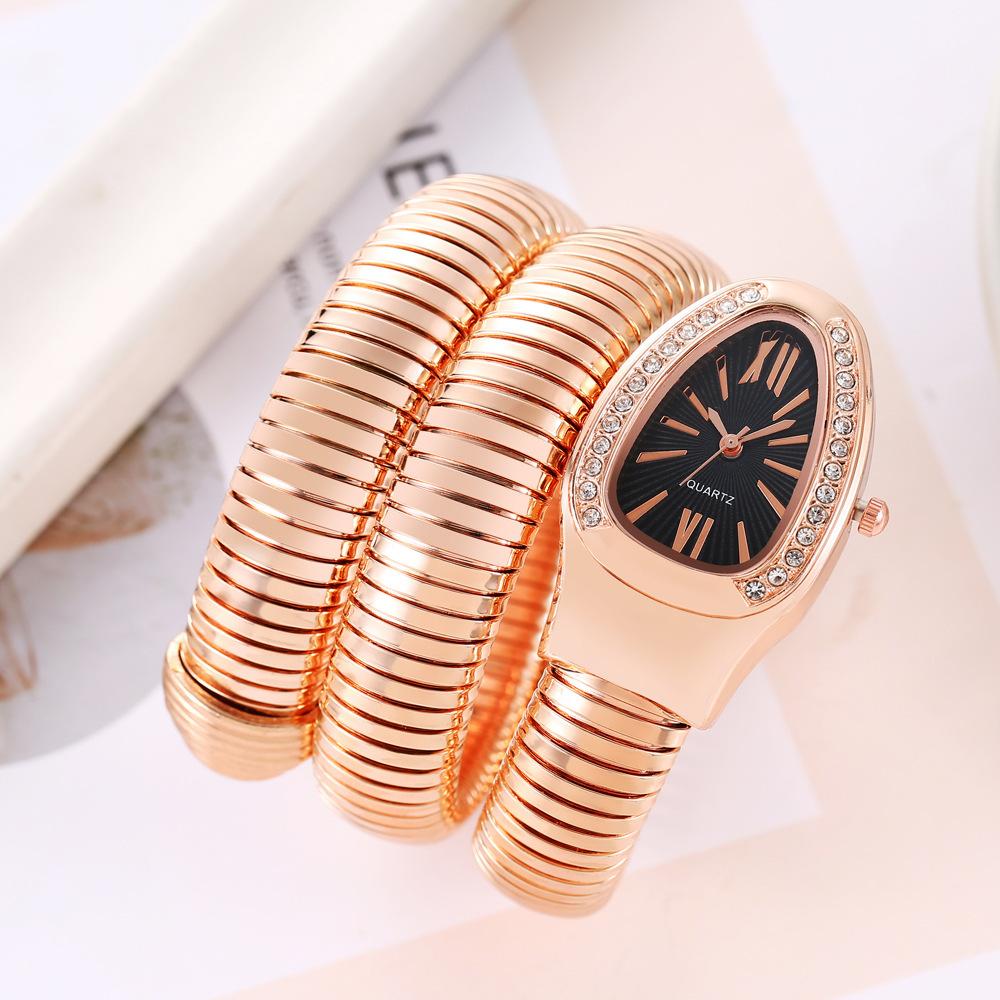 1PC Montre à Quartz de Luxe pour Femme Bracelet Mode de Haute Qualité Or Montre-Bracelet pour Dame Montre Seule