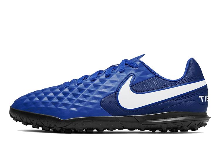

Nike JR LEGEND 8 Club TF Synthetic Leather Slip Resistant Abrasion Resistant Low top Kids Soccer Shoes Blue Kids AT5883-414 28