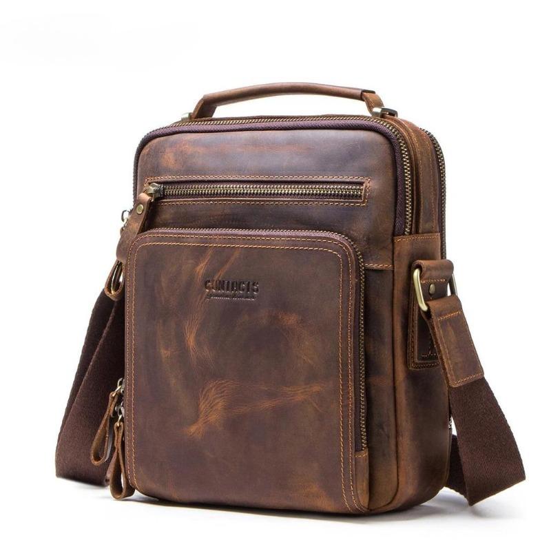 Genuine Leather Messenger Bags Men's Shoulder Bag