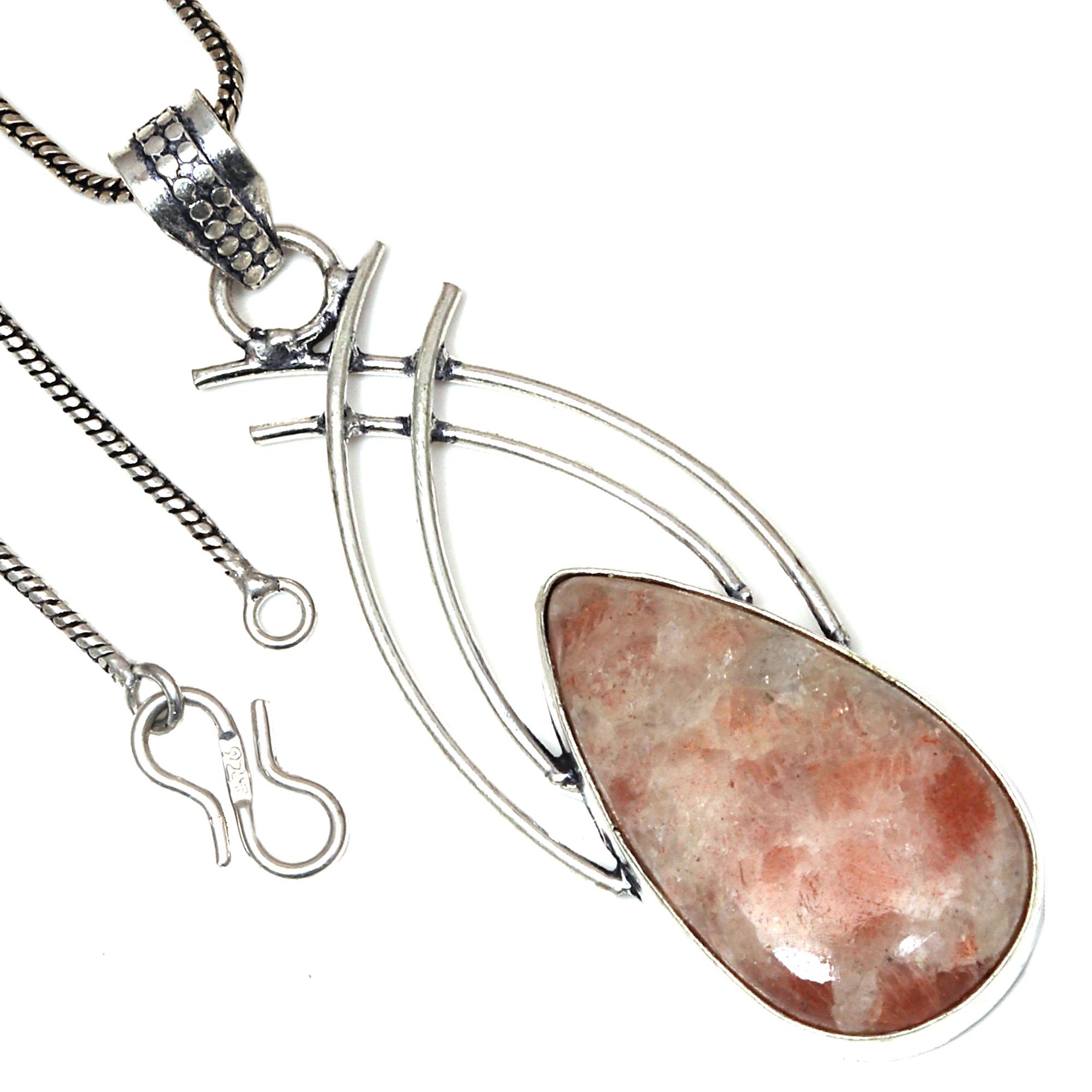 

Pendant Sunstone Gemstone Valentine Day Ethnic Silver Jewelry 3