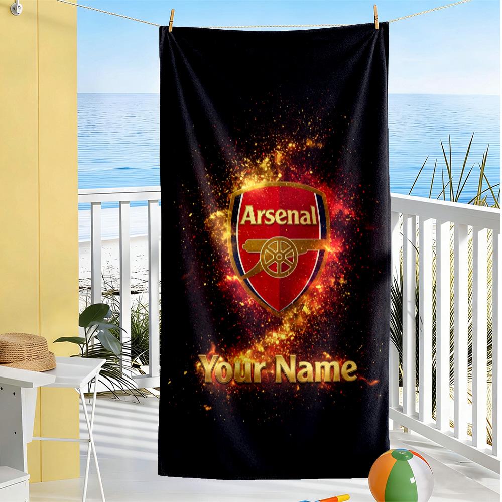 Arsenal F.c. Customize Your Name Beach Towel Super Soft & Absorbent Portable for SwimmingBeachCamping Travel Beach AccessoriesGym