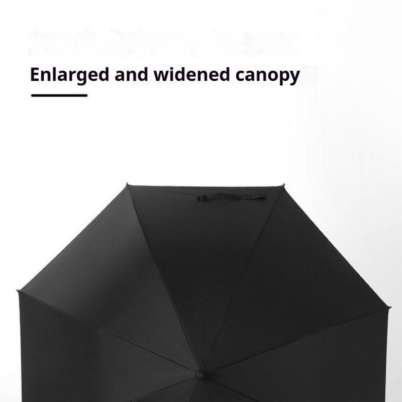 Double oversized silver plated golf umbrella, full fiber long handle straight pole umbrella