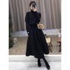 Elegant Fragrant Style Plus Size High Waist Coat & Midi Skirt Two-Piece Set for Autumn and Winter