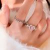 3pcs/set Y2k Styletrendy Open Rings Heart Finger Rings For Women Girls Kpop Sweet Cool Trendy Aesthetic Jewelry Gifts Jewelry