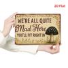 2D Flat Print, Fun Inspirational Quotes, Vintage Iron Rectangular Tin Sign- Things Are Crazy Here, Rustic Vintage Home Decor and