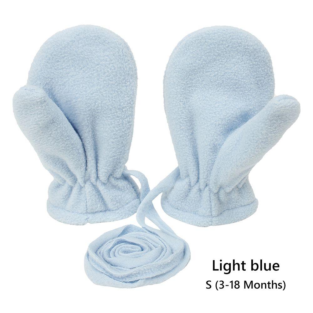 4T Polar Fleece Easy-On Baby Toddler Lanyard Mittens Boys Girls Gloves Fleece Lined Kids Mittens
