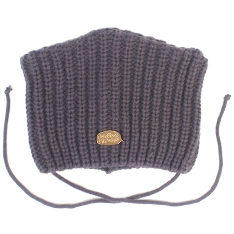 

Универсальная химия Шапка-бини с кошачьим узором, вязаная крючком, серая с завязками, кошачья шапка-бини FREE