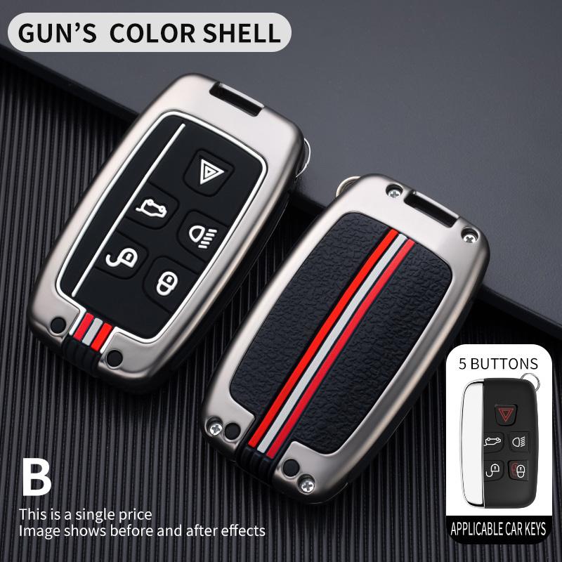 5 Bottons Metal Car Key Cover Case Shell for Land Rover Evoque Discovery 4 Evoque for Jaguar F-Pace F-Type XE XF XJ Freelander