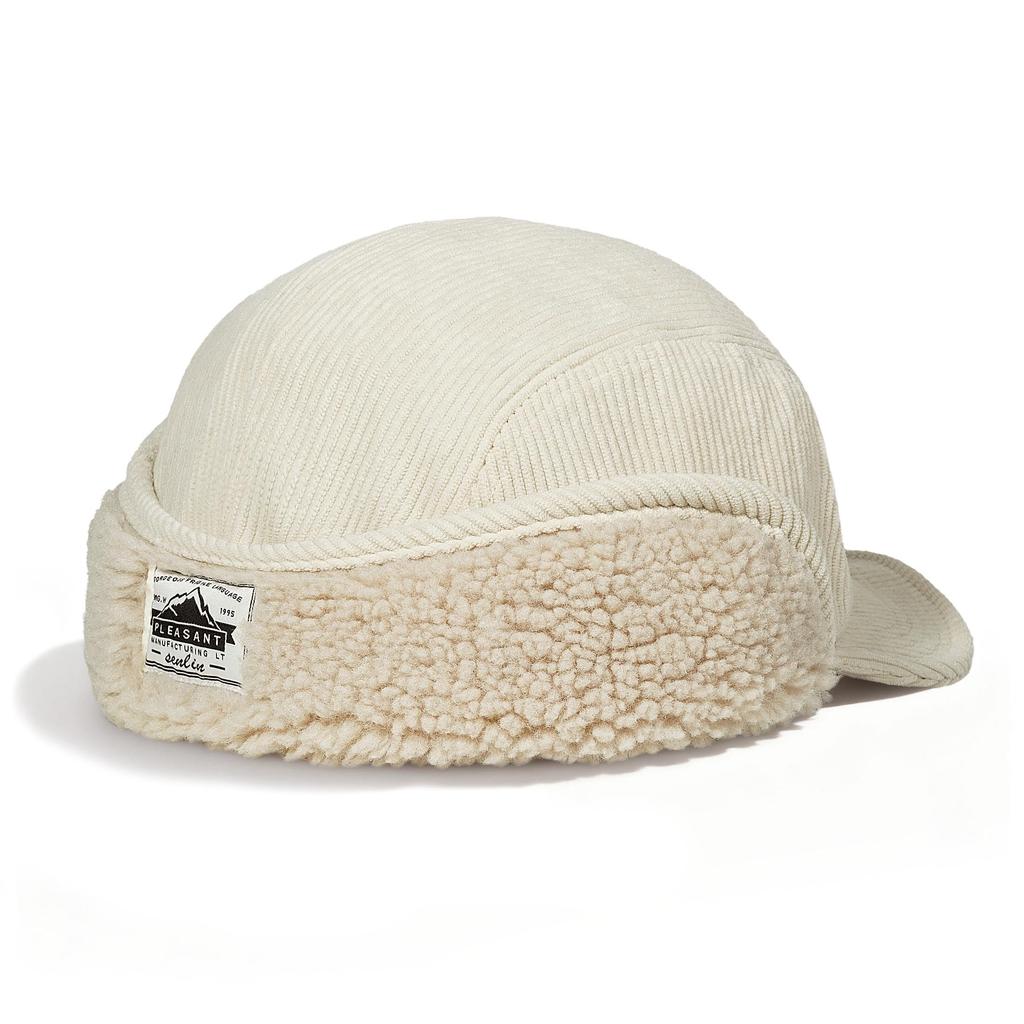 CROOGO Winter Cap with Ear Short Pilot Cold Weather Unisex BSDT2501 Flaps, Brim, Cap, Hat, Windproof, Warm, Ushanka, Outdoor, Cream,