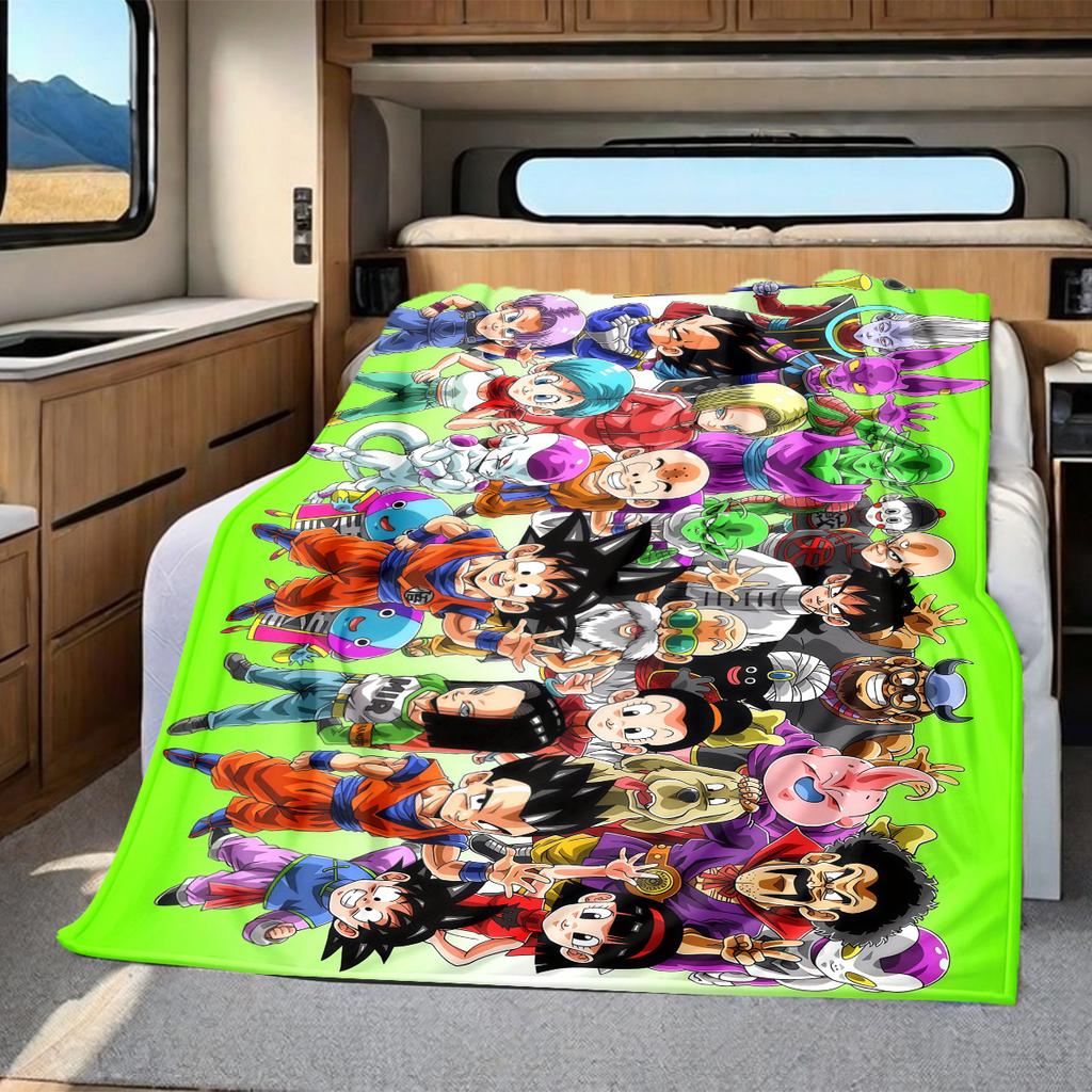 1PC DRAGON BALL  Print Flannel Blanket, High Quality All Seasons, Home Decor, Warmth and Comfort, Perfect for Christmas Gifts
