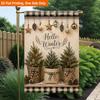 2D Flat - 2D Flat Printing Garden Flag 1pc, Winter Holiday Decoration Durable Single-Sided Print Yard Flag, Garden & Home Holiday Decoration, 29.97X44