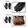 1 Pair Wrist Support Men Full Palm Touch Screen Texting Gloves Warm Lined Thick Winter Gloves