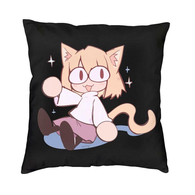 Neco Arc Cat Square Pillow Cover Home Decor Cartoon Comic Game Cushions Throw Pillow For Car Double-Sided Printing
