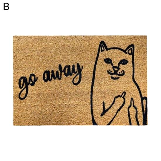 Covor de podea Pisica de desene animate Degetul mijlociu Dispise Go Away Covor de baie Absorbție de apă Home Decoearion Dormitor Covoraș de intrare