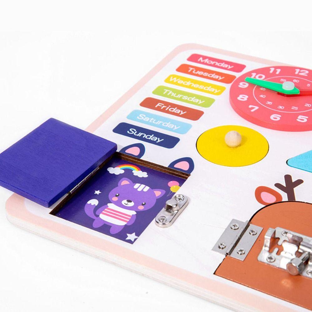 Shape Sorter Montessori Busy Board Toys Wooden Montessori Unlock Game Kindergarten Kids
