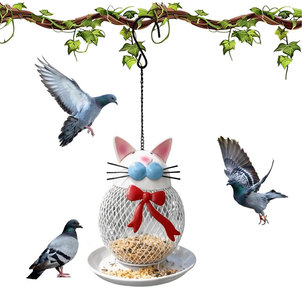 Bird Feeder Metal Cat Squirrel Proof Feeding Station Hangable Bird Feeder for Finch Garden Backyard Balcony Porch Patio Yard