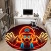 1PC Neon Mario Office Round Area Rug, Indoor Mat Suitable For Office, Under Office Chairs Bedroom Living Room Home Decor, Room Deco110