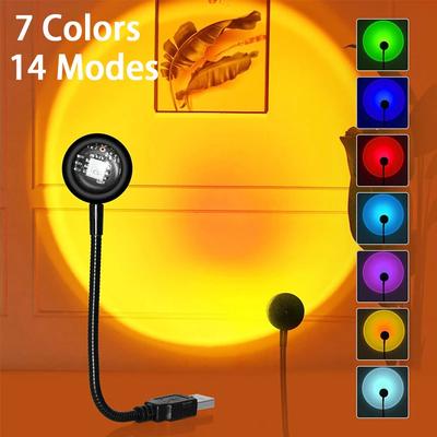 USB Sonnenuntergang Lampe LED Regenbogen Neon Nachtlicht Projektor Fotografie Wand Atmosphäre Beleuchtung für Schlafzimmer Home Zimmer Dekor Geschenk