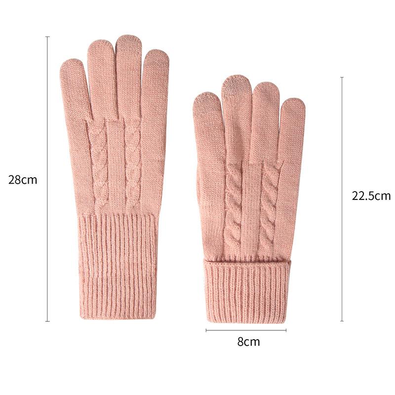 Damen Winterhandschuhe Warme Acrylstrick Reiten Büro Kaltes Wetter Warmer Handschutz Mehrfarbig