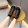 The New Martin Boots Women's Shoes Are Fashionable and Casual Ankle Boots with Fleece Lace-up Thick-soled Boots