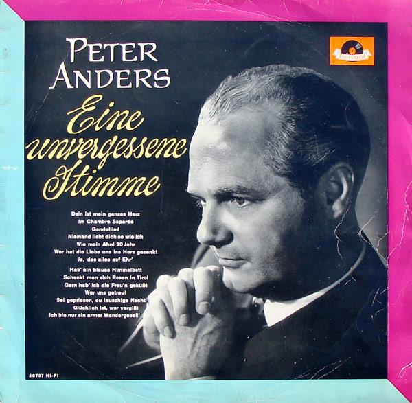 

Виниловая пластинка PETER ANDERS Eine Unvergessene Stimme 46757 Polydor 1961 Германия Классика Б/у