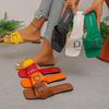Loose Heel Mid-heel Flip-flops, High Heels, Fashionable and Versatile Single-strap Women's Shoes