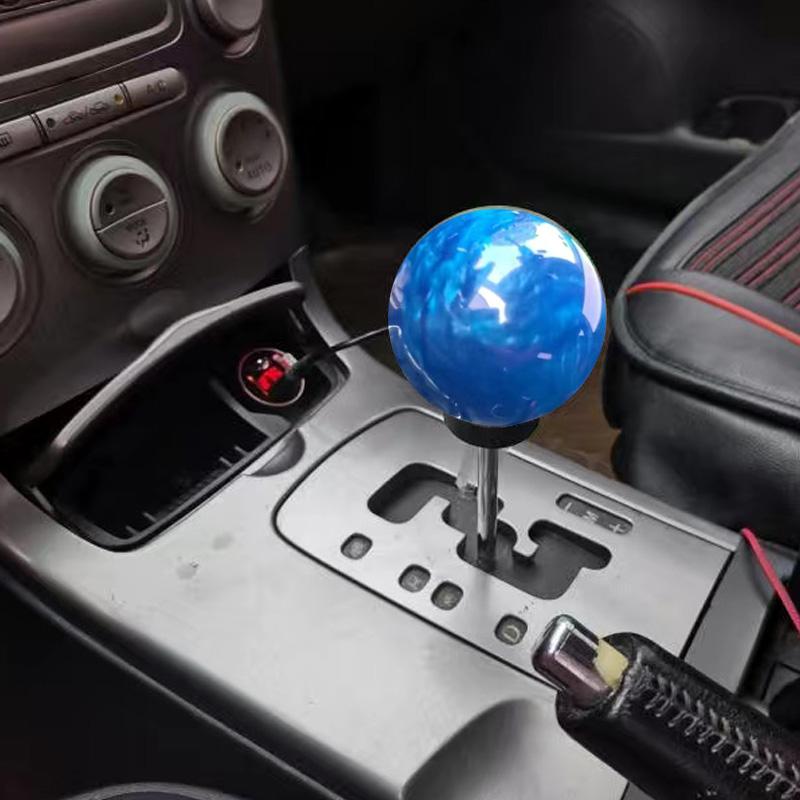 Premium Acrylic Round Ball Knob Comfort Grip Gear Shift Knob With 3 Copper Adapters For Most Cars Interior Accessories