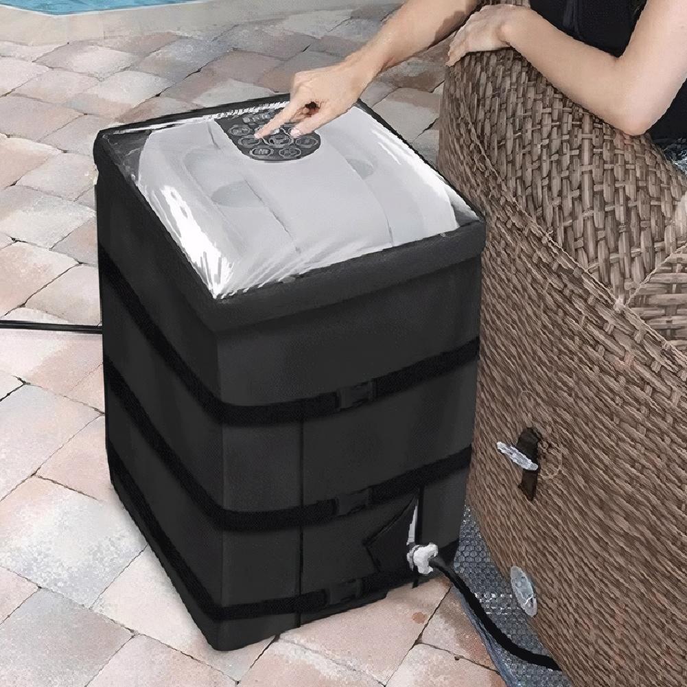 Inflatable Hot Tub Spa Insulated Pump Cover with Zipper Oxford Protection Pump Cover Heater Pump Winter Cover Outdoor Pool Parts
