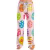 Pantaloni casual da donna alla moda, larghi, casual, con stampa di cartoni animati di Pasqua