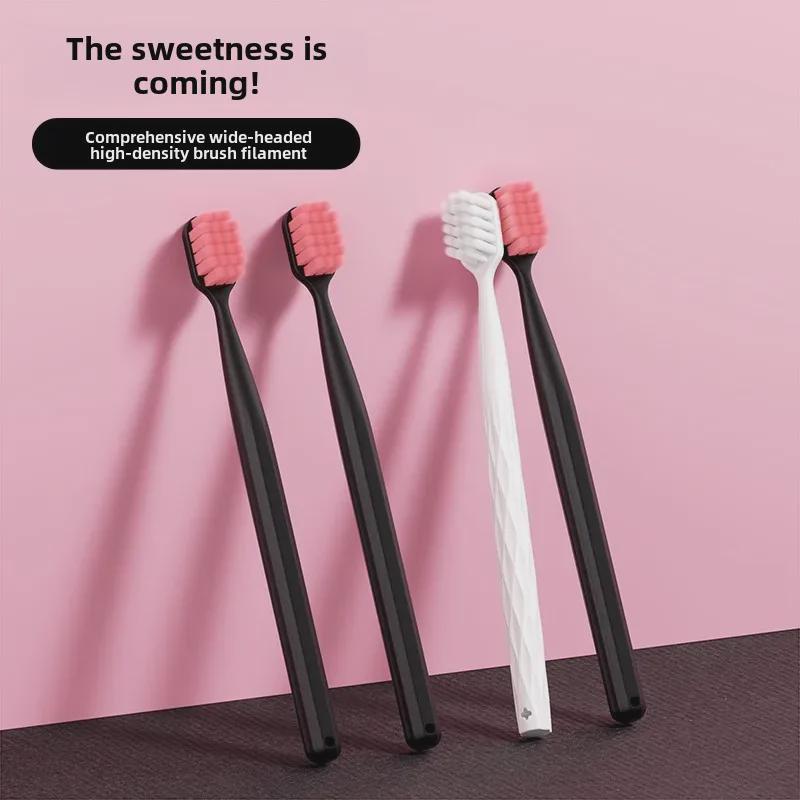 Adult Soft Bristle Toothbrush Double Pack with Advanced Wide Head for Couples