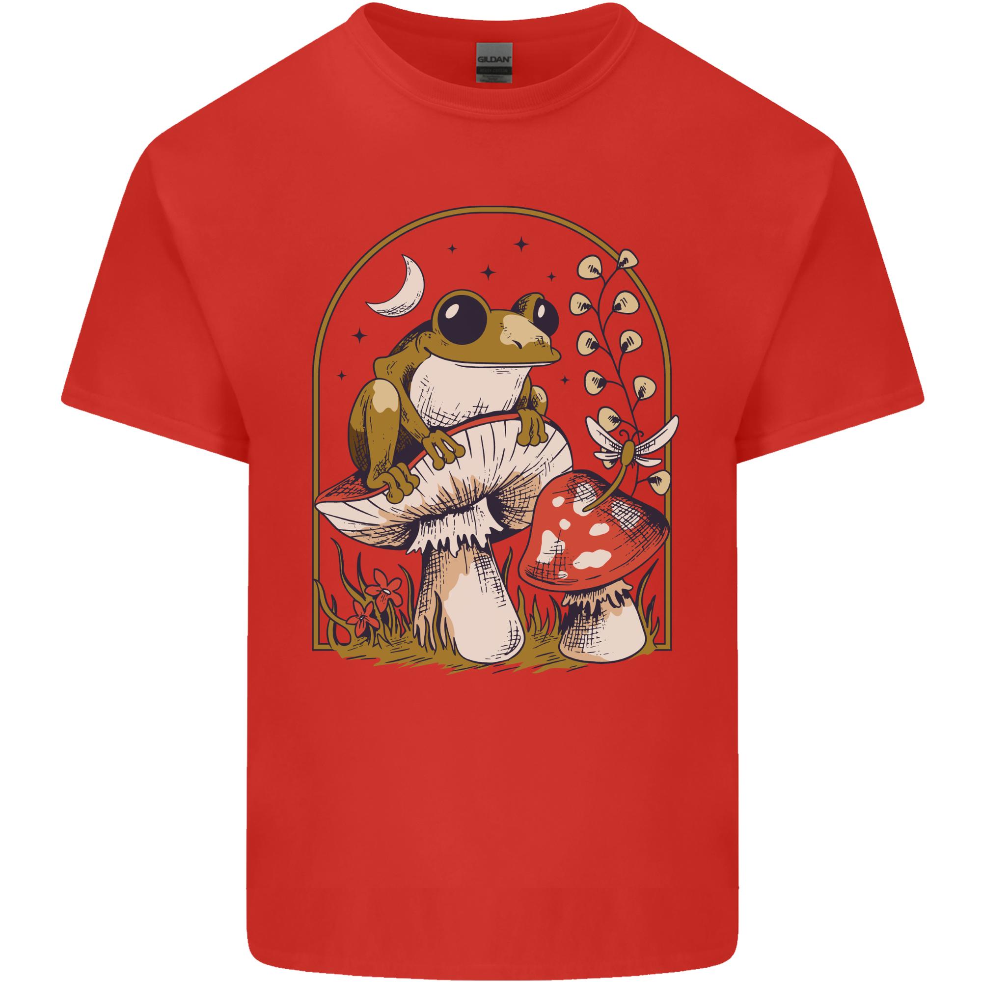 A Frog Mushrooms Foraging Mycology Fungi Unisexs Light Cotton TShirt S