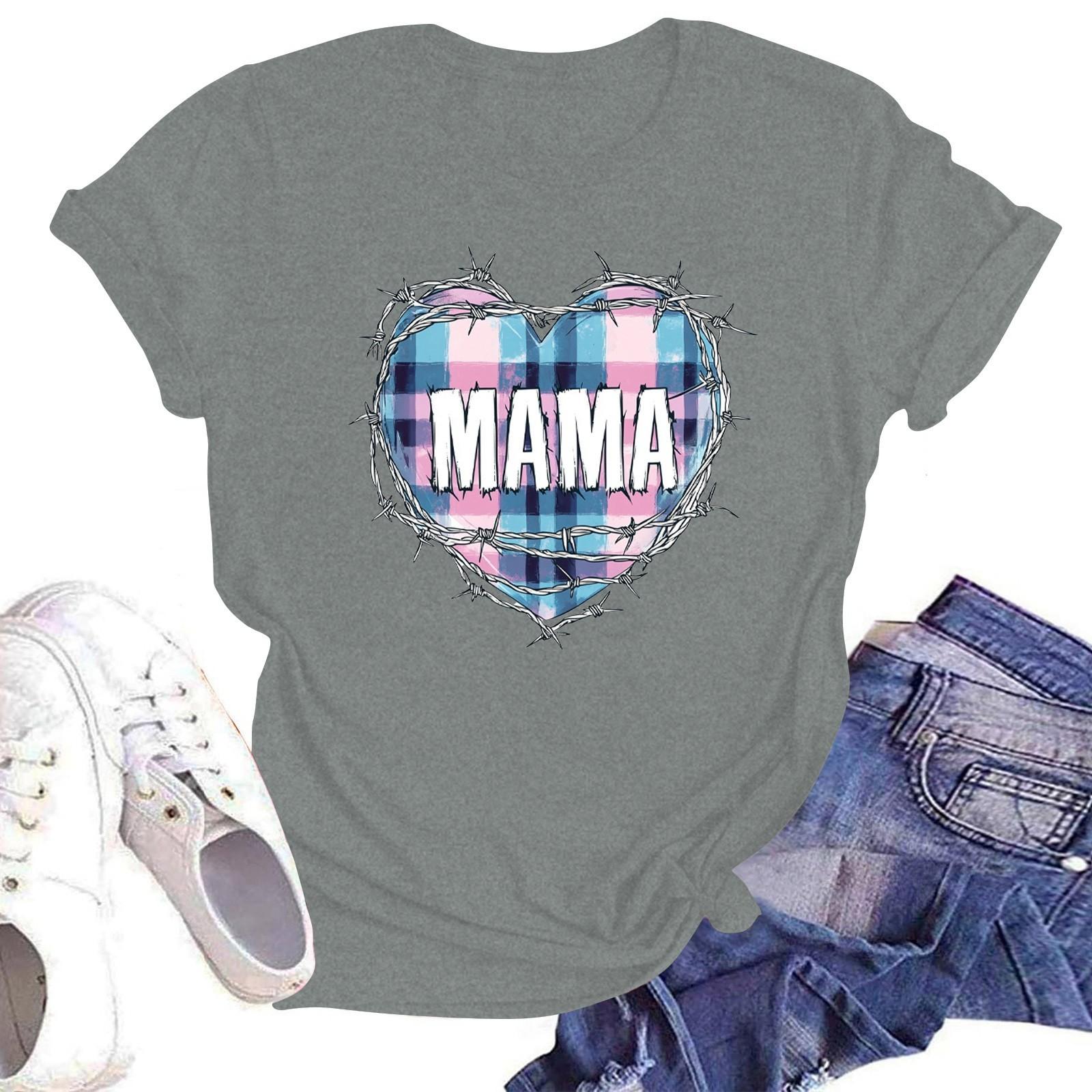 

Женская повседневная футболка с круглым вырезом и короткими рукавами с принтом XL