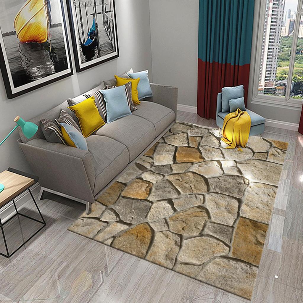 3D Simple Stone Carpets for Kitchen Bathroom Living Room Bedroom Teenager Room Decoration Carpet Entrance Anti-slip Area Mats
