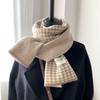 Autumn and winter female Korean version solid color wool scarf warm student cute couple Internet celebrity male versatile knitted scarf