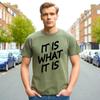 IT IS WHAT IT IS | COOL LETTERS PRINT | NOVELTY | SARCASM | MEN'S TEE T-Shirt Mens Womens Tees Top