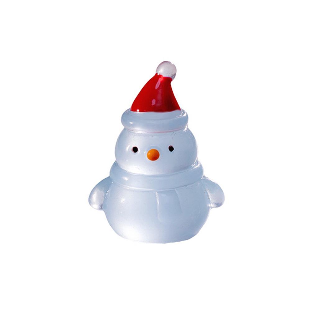 10pcs Glowing in Dark Christmas Snowman Statue Merry Christmas Decoration  Car Accessories